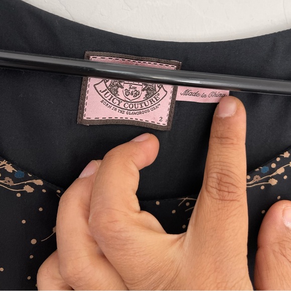 JUICY COUTURE Floral 100% Silk Tiered Ruffle Mini Skater Dress Size 2 - Picture 3 of 9